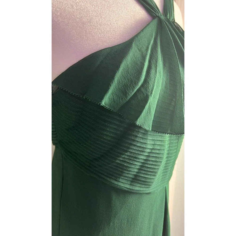 Vera Wang Lavender Label‎ Silk Chiffon Party Cocktail Dress Emerald Green Sz 6 - Picture 7 of 13